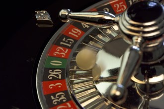 Roulette wheel with rotating ball