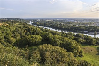 View of the Garonne River from the Pech-David hill in the evening light