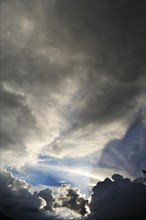 Rain clouds with sun breaking through