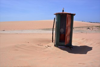 Portable toilet on the beach