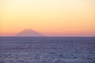 Stromboli volcano from the mainland