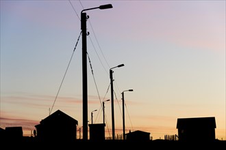 Houses and power poles