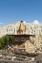 Colorful ornate Buddhist stupa