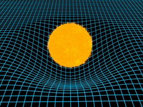 Destortion of space-time by the gravitation of the sun