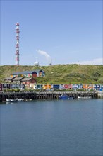 Harbor and lobster shacks on Heligoland