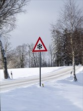 Traffic sign in winter