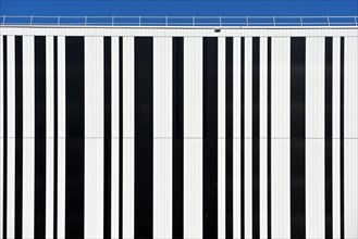 Bar code on the facade of a building