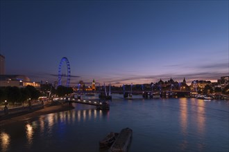 View from Waterloo bridge along the river Thames