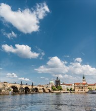 Vltava river with Charles Bridge or Karluv most