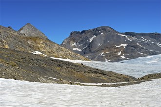 Plaine Morte glacier plateau with Mt Gletscherhorn and Mt Wildstrubel