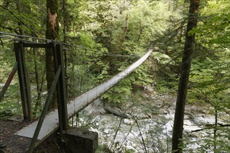 Suspension bridge across the Subersbach creek
