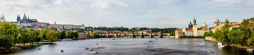Vltava river with Charles Bridge