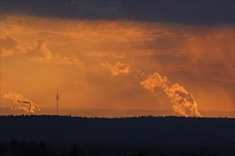 Nuremberg television tower in the evening light