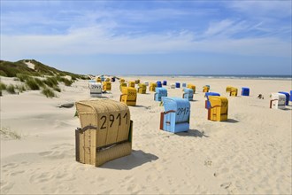 Beach chairs at the beach of Juist