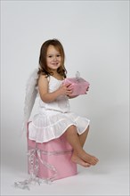 Girl dressed as angel