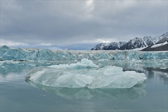 An iceberg and the escarpment of the glacier