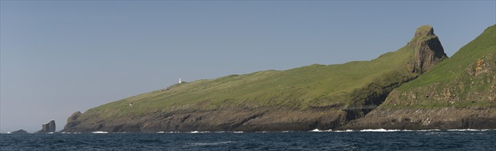 Lighthouse and so-called Atlantic Bridge between Mykinesholmur or Mykinesholm and Mykines