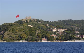 View from the Bosphorus to the ruins of Yoros