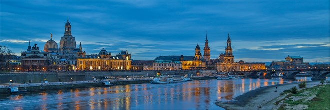 Cityscape of Dresden during the blue hour