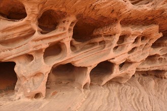 Wind erosion on soft sandstone layers