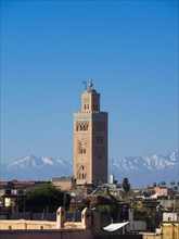 Koutoubia mosque with a minaret from the Almohad period