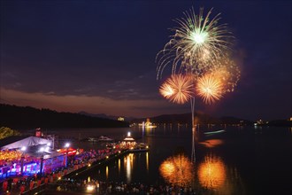 Fireworks over Sun Moon Lake