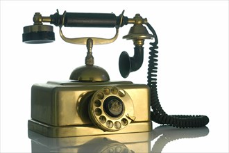 Old brass telephone