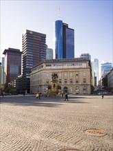 Old building of the Commerzbank with the Gutenberg monument