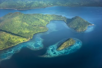 Coastal landscape with coral reefs