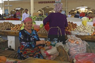 Vegetable sellers at a bazaar