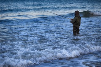 Angler fishing in the Baltic Sea