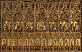 Gothic winged altar with carvings and figures