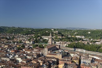 View from Torre dei Lamberti over the city with Verona Cathedral