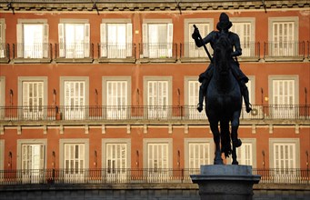 Bronze equestrian statue of King Philip III. of Spain