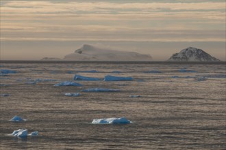 Moody light over the icebergs and glaciers