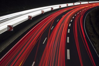 Light trails on the A40 motorway at dusk