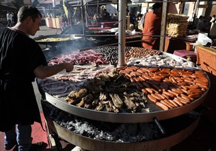 Giant barbecue at the annual All Saints Market in Cocentaina