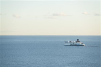 Ferry of the Scandlines ferry company sailing on the Baltic Sea