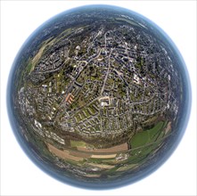 Aerial view shot with a fisheye lens