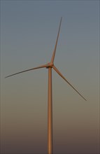 Windmill in the evening light on a wind farm near Sanlucar de Barrameda