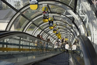 Transportation tubes with escalators at Pompidou Centre