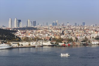 The Golden Horn with the districts of Beyoglu and Sisli