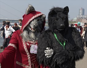 Couple in animal costumes