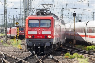 Electric locomotive of the 114 series of the Deutsche Bahn AG used in local traffic