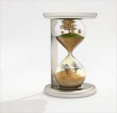 Nature running through an hourglass