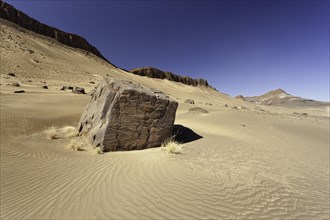 Monolith in the sand desert