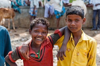 Two smiling Indian children