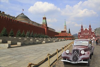 Citroen classic car parked on the Red Square