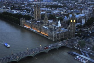 View from the London Eye on Westminster Bridge