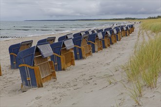 Wicker beach chairs on the beach of Ahrenshoop